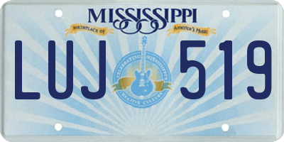 MS license plate LUJ519