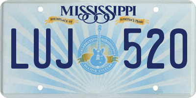 MS license plate LUJ520