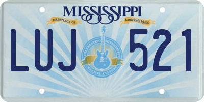 MS license plate LUJ521