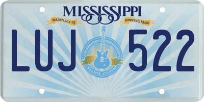 MS license plate LUJ522