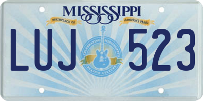 MS license plate LUJ523