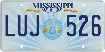 MS license plate LUJ526