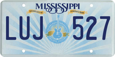 MS license plate LUJ527