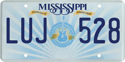 MS license plate LUJ528