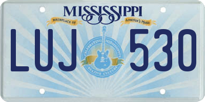 MS license plate LUJ530