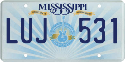 MS license plate LUJ531