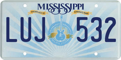 MS license plate LUJ532