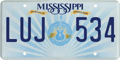 MS license plate LUJ534