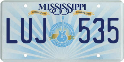 MS license plate LUJ535