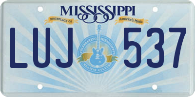 MS license plate LUJ537