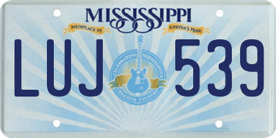 MS license plate LUJ539