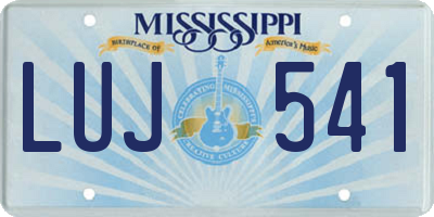 MS license plate LUJ541