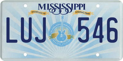 MS license plate LUJ546