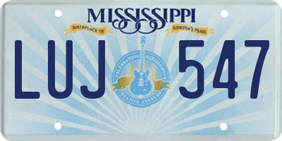 MS license plate LUJ547