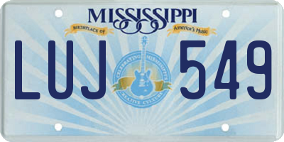 MS license plate LUJ549