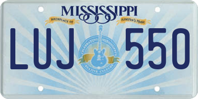 MS license plate LUJ550