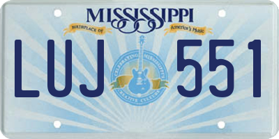 MS license plate LUJ551