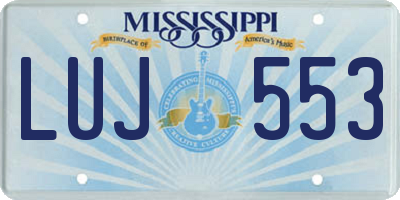 MS license plate LUJ553