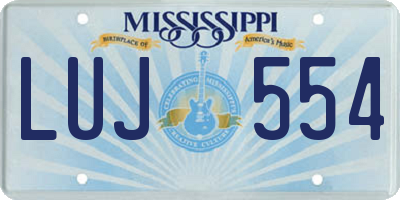 MS license plate LUJ554