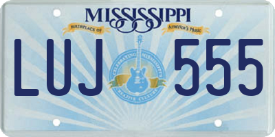 MS license plate LUJ555