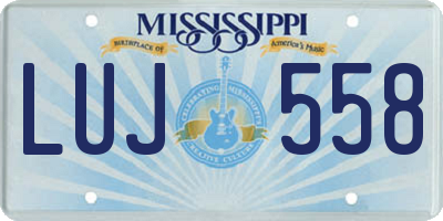 MS license plate LUJ558
