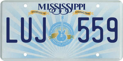 MS license plate LUJ559