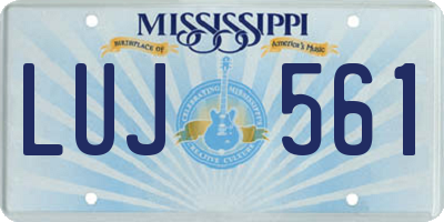 MS license plate LUJ561
