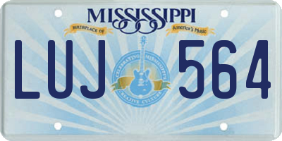 MS license plate LUJ564