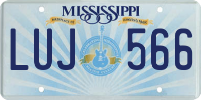 MS license plate LUJ566