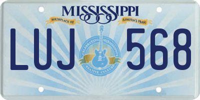 MS license plate LUJ568