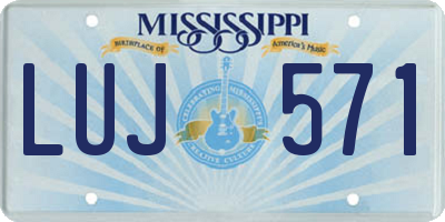 MS license plate LUJ571