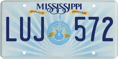 MS license plate LUJ572