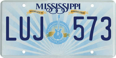 MS license plate LUJ573