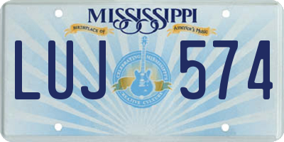MS license plate LUJ574