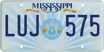 MS license plate LUJ575