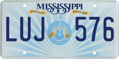 MS license plate LUJ576