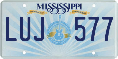 MS license plate LUJ577