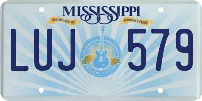 MS license plate LUJ579