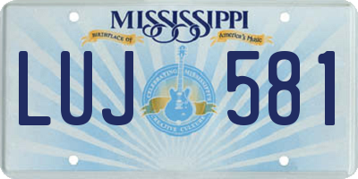 MS license plate LUJ581