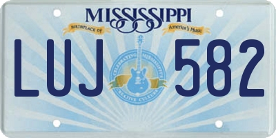 MS license plate LUJ582