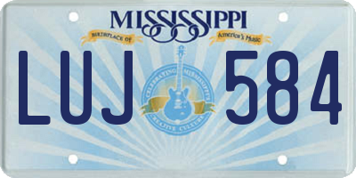 MS license plate LUJ584