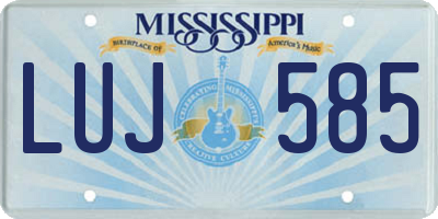 MS license plate LUJ585