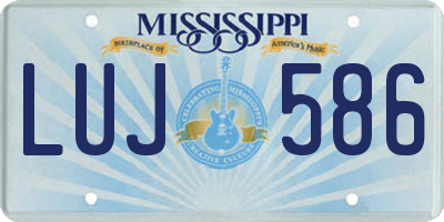 MS license plate LUJ586