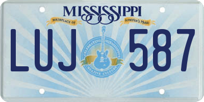 MS license plate LUJ587