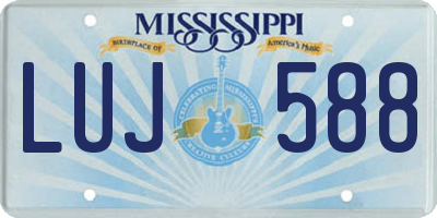 MS license plate LUJ588