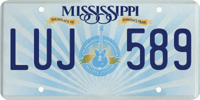 MS license plate LUJ589