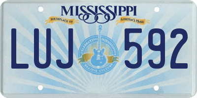 MS license plate LUJ592