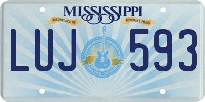 MS license plate LUJ593