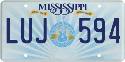 MS license plate LUJ594