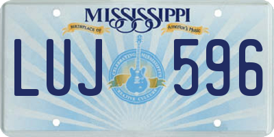 MS license plate LUJ596
